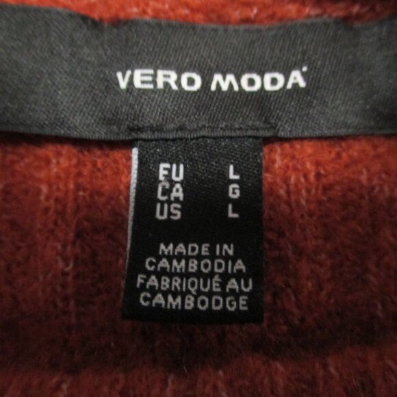 Vero Moda lightweight sweater rust/pumpkin color stretchy & soft size L - Picture 2 of 10